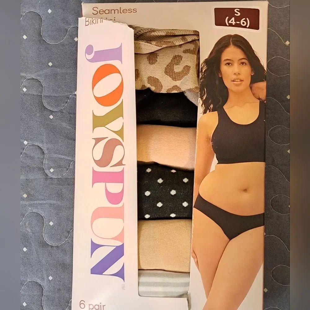 JoySpun seamless bikini panties 6 pack size small - new